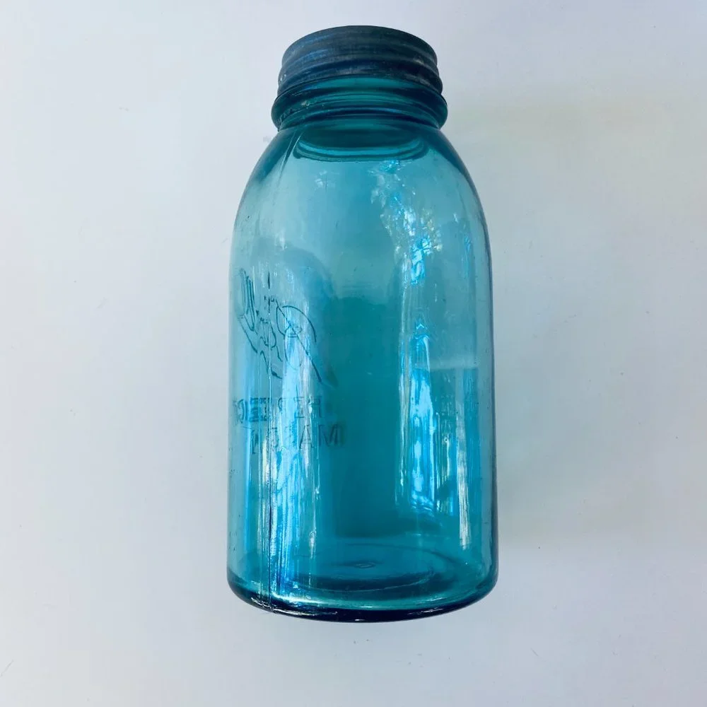 Antique Authentic Ball Mason Jar with Zinc Lid - Half Gallon 1910-1923 - Picture 7 of 11